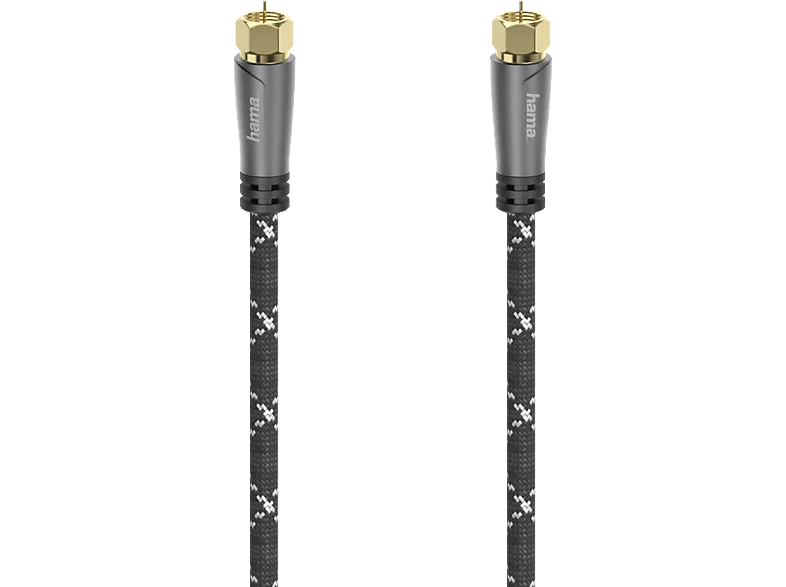 HAMA 120 dB, 5 m F-Stecker auf F-Stecker, SAT-Anschlusskabel,