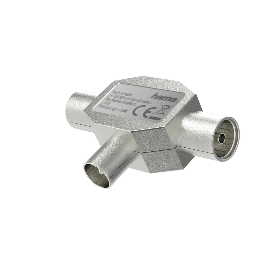 Hama 00205237 Kabelspalter oder -kombinator Kabelsplitter Silber