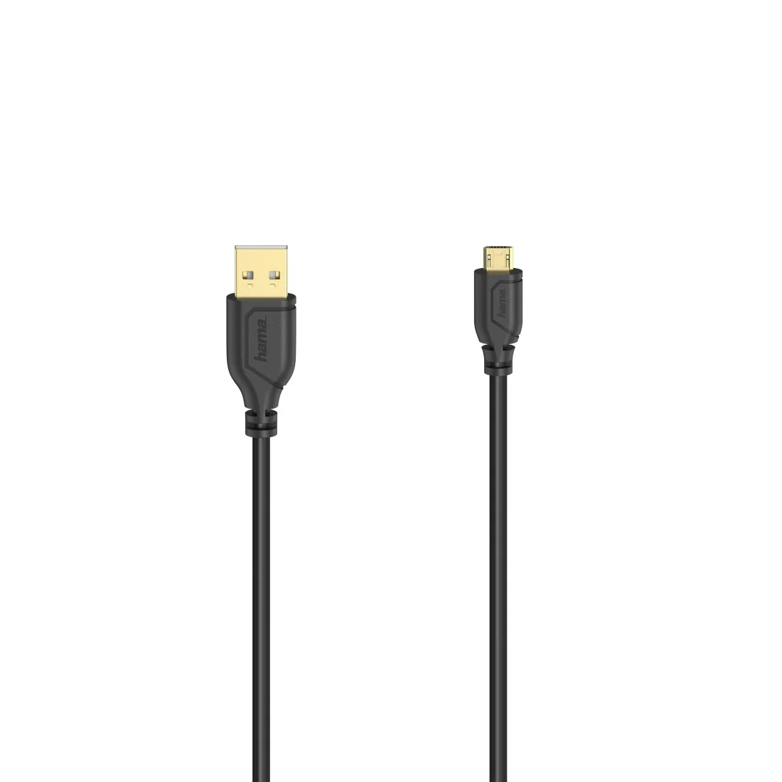 Hama Flexi-Slim USB Kabel USB 2.0 0,75 m Micro-USB A USB A 0,48 Gbit/s Schwarz