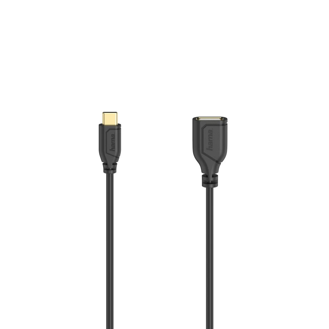 Hama Flexi-Slim USB Kabel USB 2.0 0,15 m USB C USB A 0,48 Gbit/s Schwarz