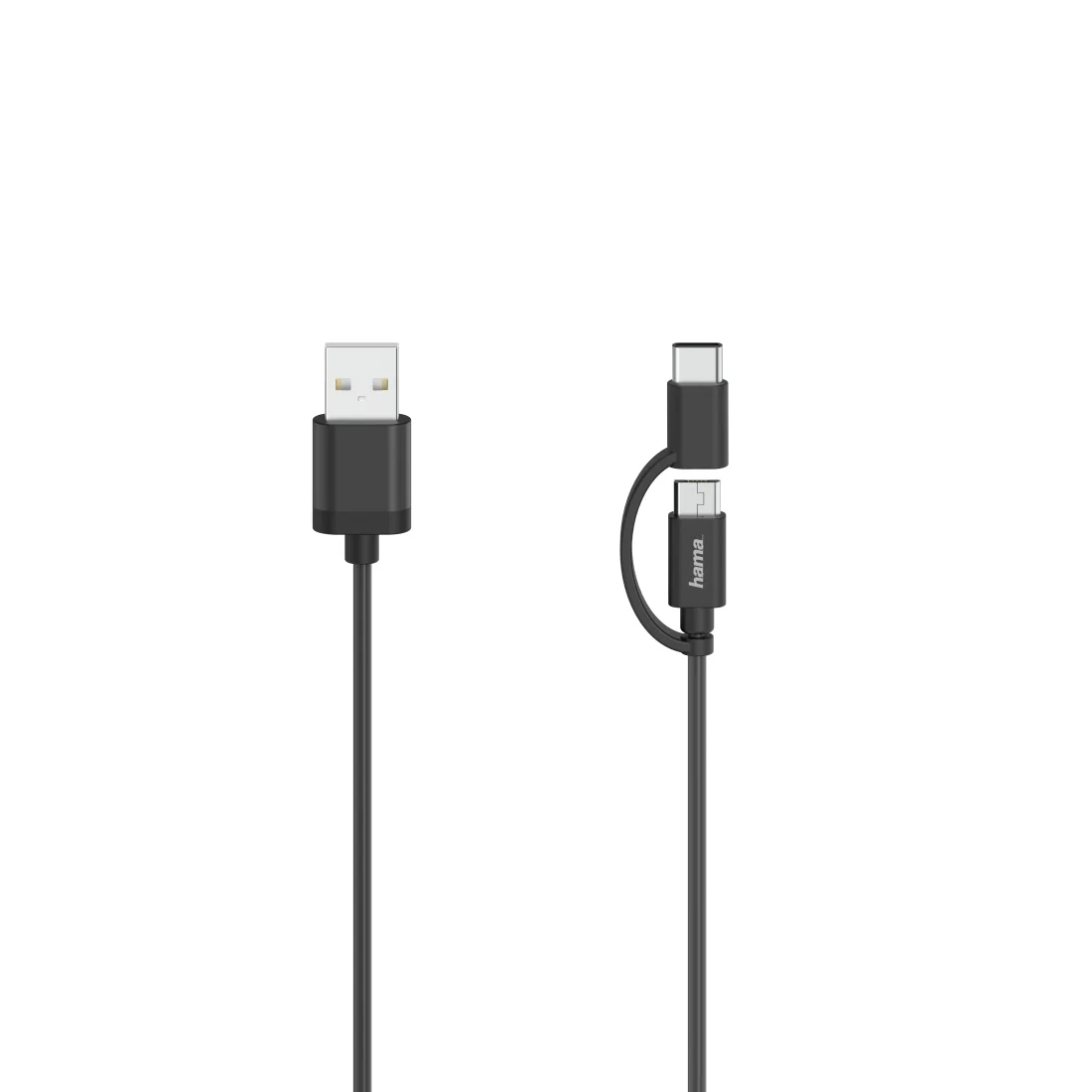 Hama 00200616 USB Kabel USB 2.0 0,75 m USB A USB C/Micro-USB A 0,48 Gbit/s Schwarz