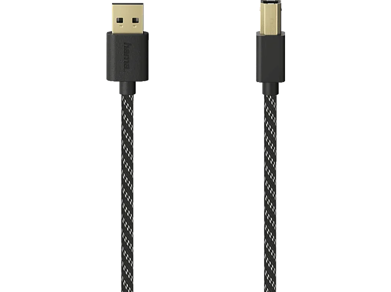 HAMA Vergoldetes USB-Kabel, Silber