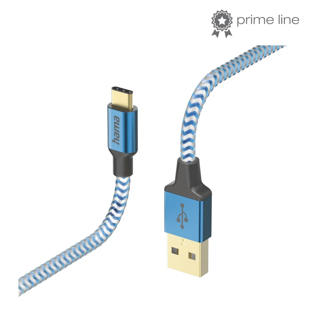 Hama Reflective USB Kabel USB 2.0 1,5 m USB A USB C 0,48 Gbit/s Blau