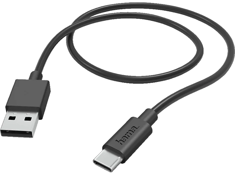 HAMA USB-A auf USB-C, Ladekabel, 1 m, Schwarz