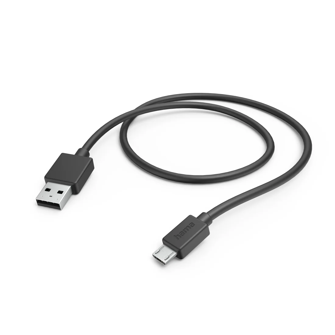 Hama 00201584 USB Kabel USB 2.0 1 m Micro-USB A USB A 0,48 Gbit/s Schwarz