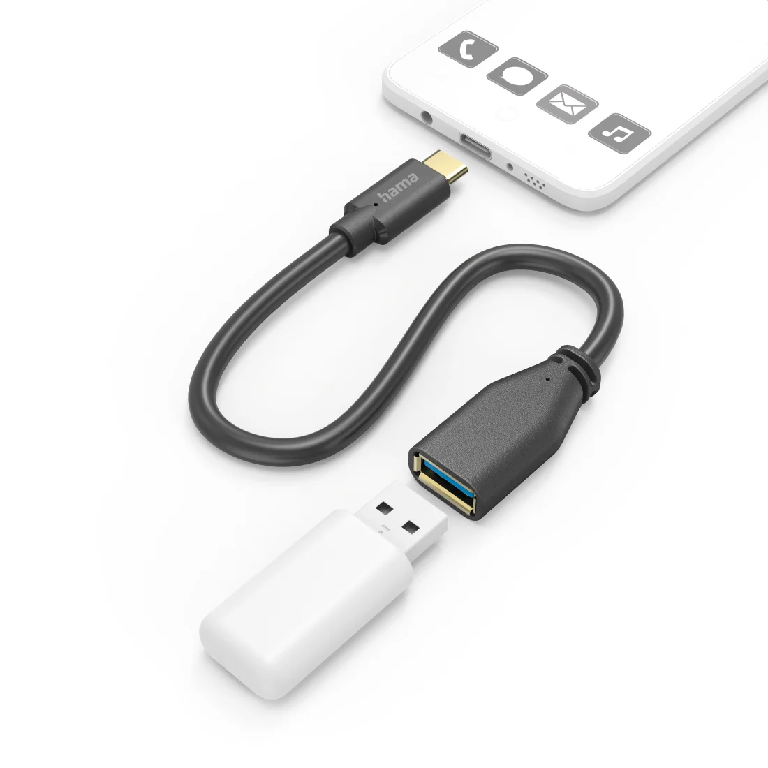 Hama 00201605 USB Kabel USB 3.2 Gen 1 (3.1 Gen 1) 0,15 m USB C USB A 5 Gbit/s Schwarz