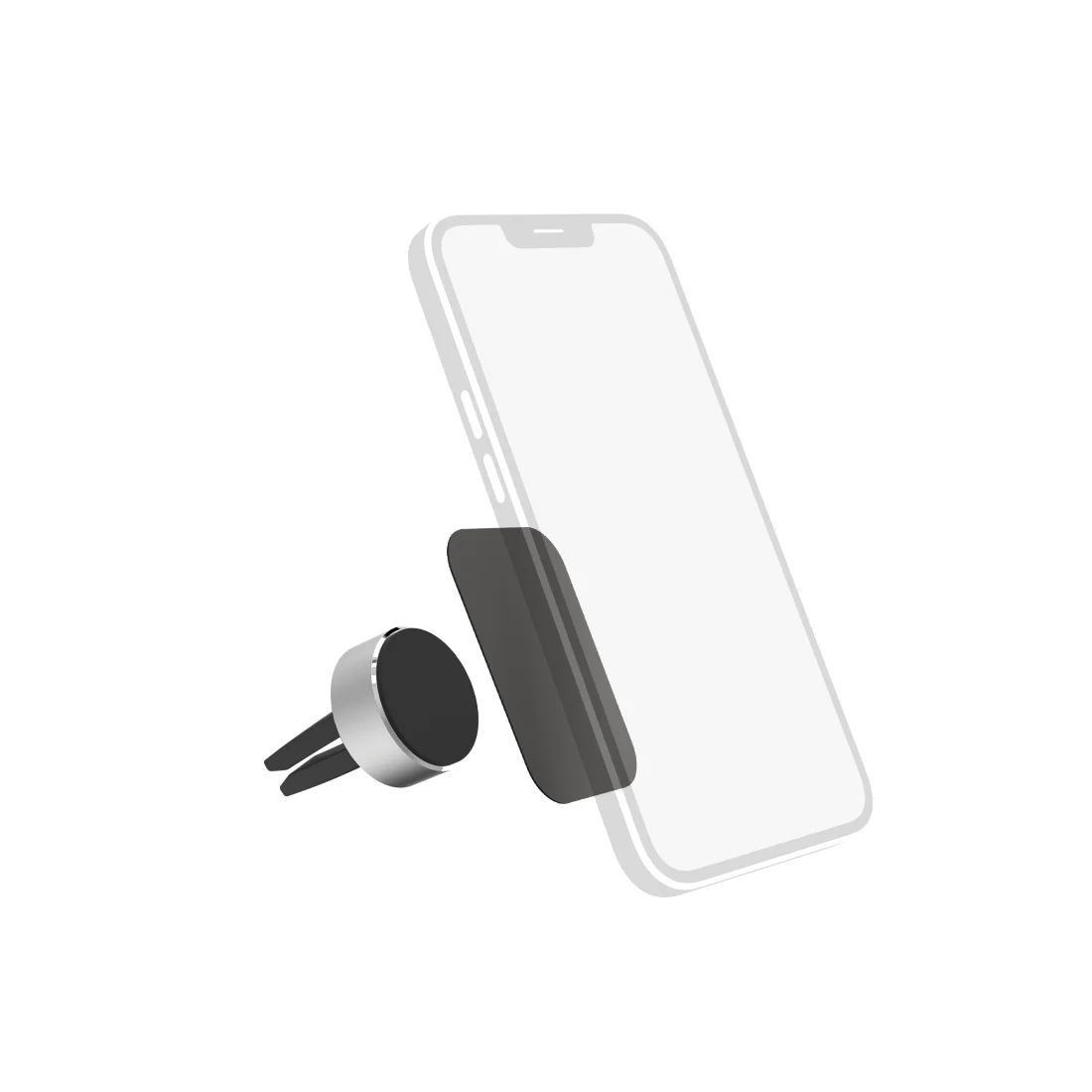 Hama Magnet Alu Passive Halterung Handy/Smartphone Schwarz, Metallisch