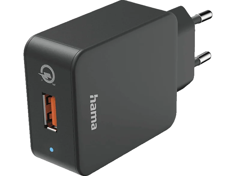 HAMA USB-A Qualcomm® Quick Charge™ 3.0 Schnellladegerät Universal, 3.6 - 12 Volt 19.5 Watt, Schwarz