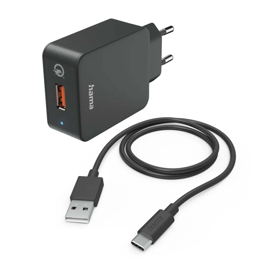 Hama 00201625 Ladegerät für Mobilgeräte Handy, Smartphone, Tablets Schwarz AC Schnellladung Drinnen