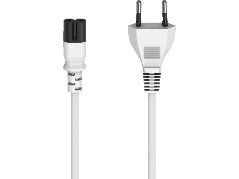 HAMA Eurostecker, 2-Pin-Stecker, Doppelnut / C7, Netzkabel, 1,5 m