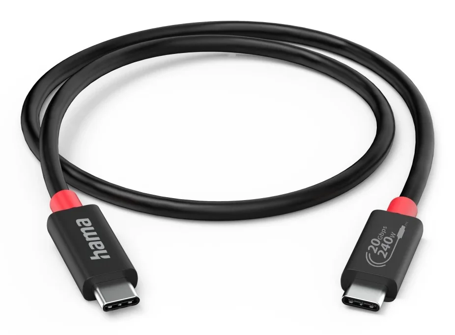 Hama 00200788 USB Kabel 1 m USB C 20 Gbit/s Schwarz