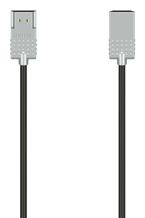 Hama Ultra-Slim HDMI-Kabel 2 m HDMI Typ A (Standard) Schwarz, Silber