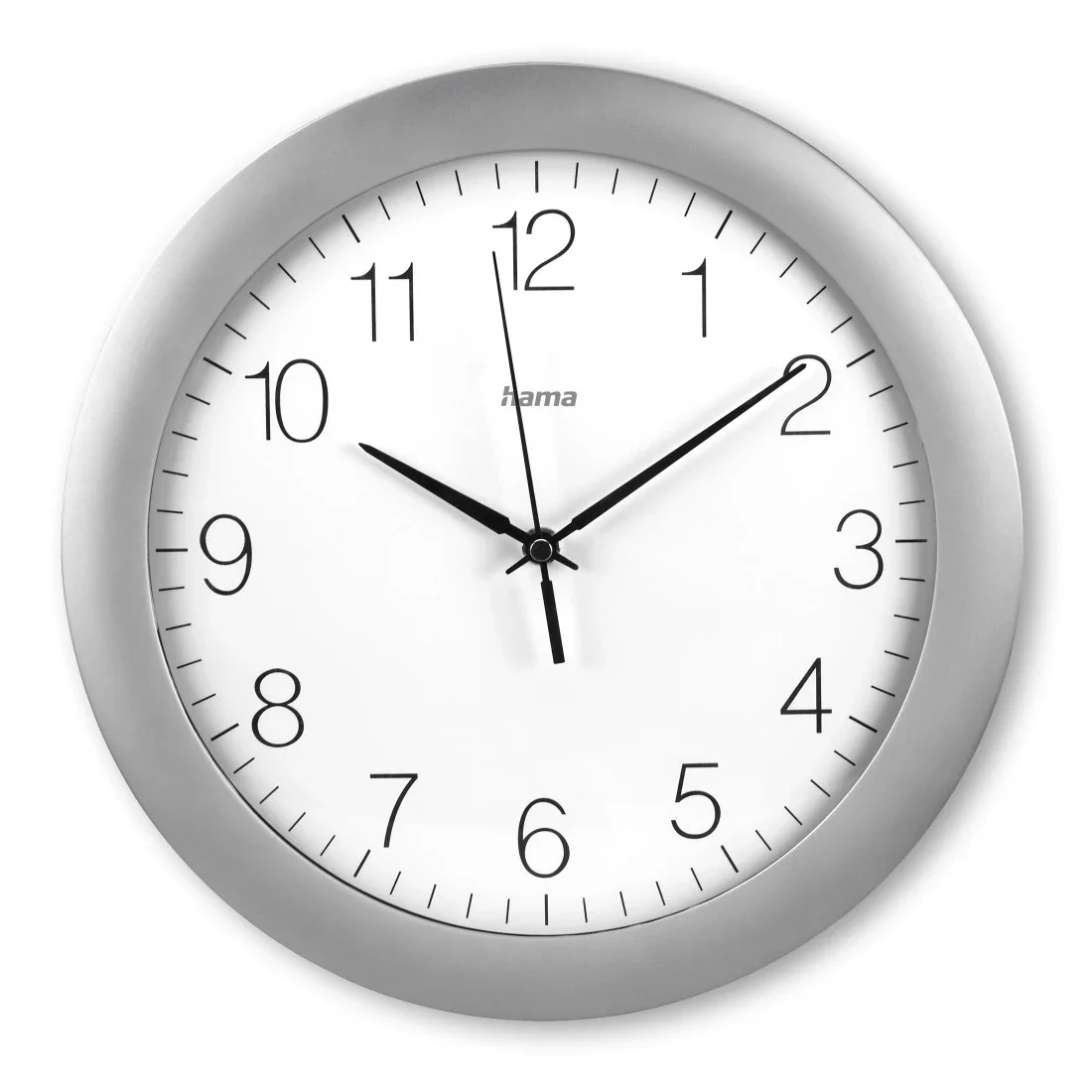 Hama Teneriffa Analoge Uhr Rund Silber, Weiß