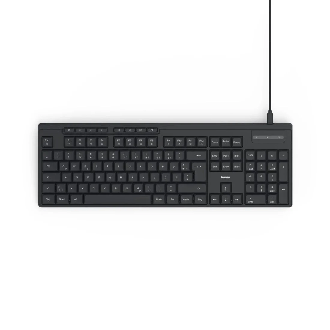 Hama CK-200 Tastatur Heimbüro USB QWERTZ Deutsch Schwarz
