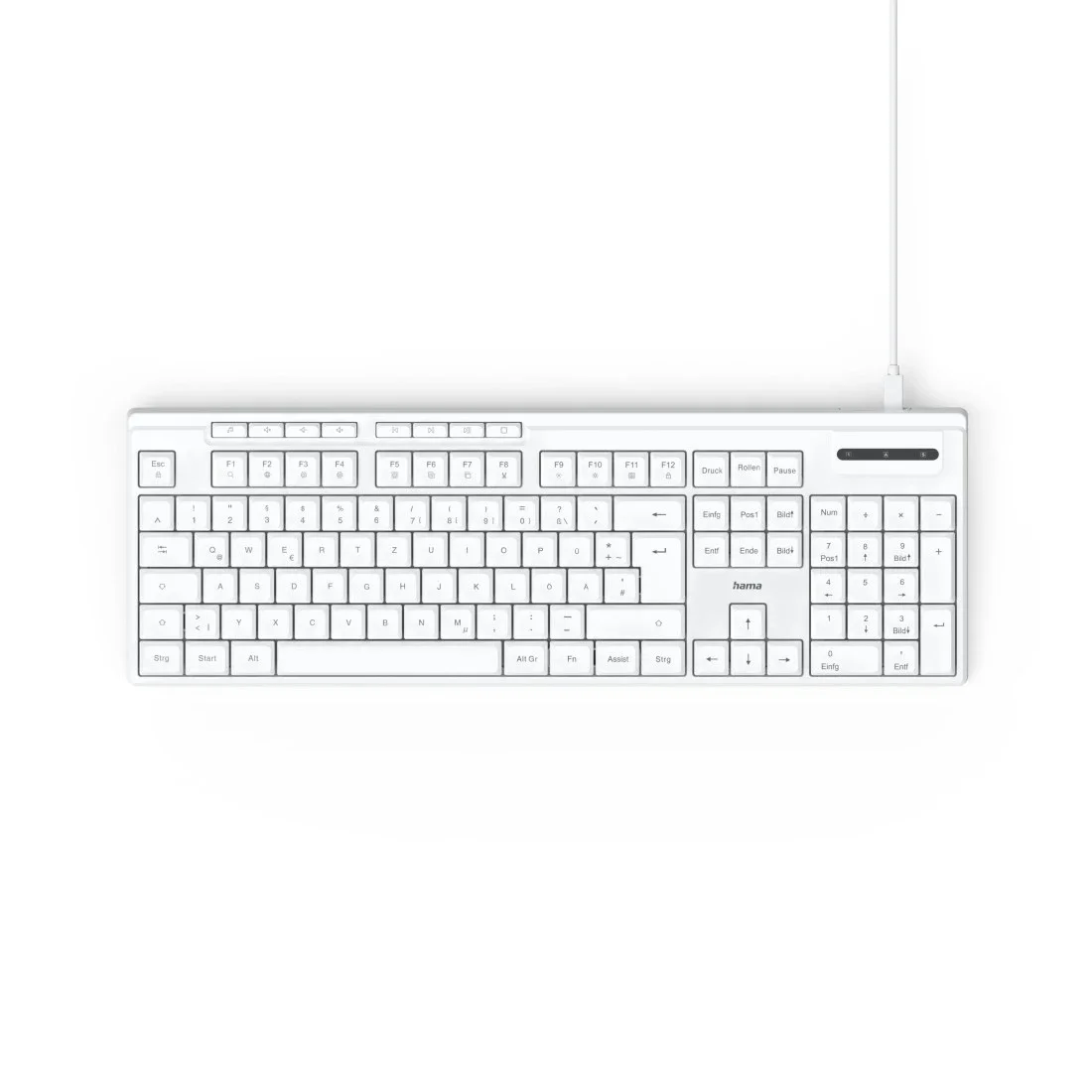 Hama CK-200 Tastatur Heimbüro USB QWERTZ Deutsch Weiß
