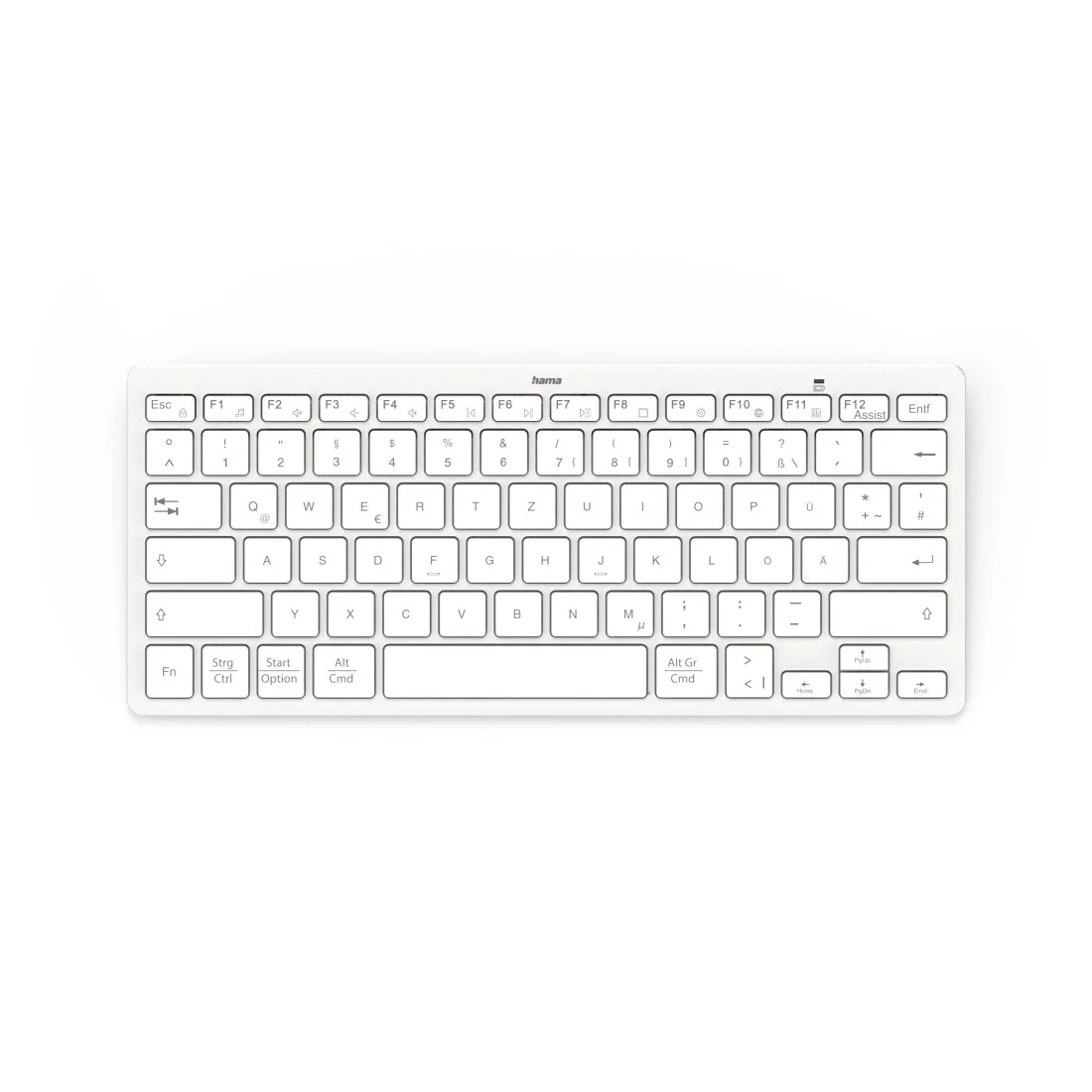 Hama Travel 400 QWERTZ Deutsch Bluetooth Grau, Weiß