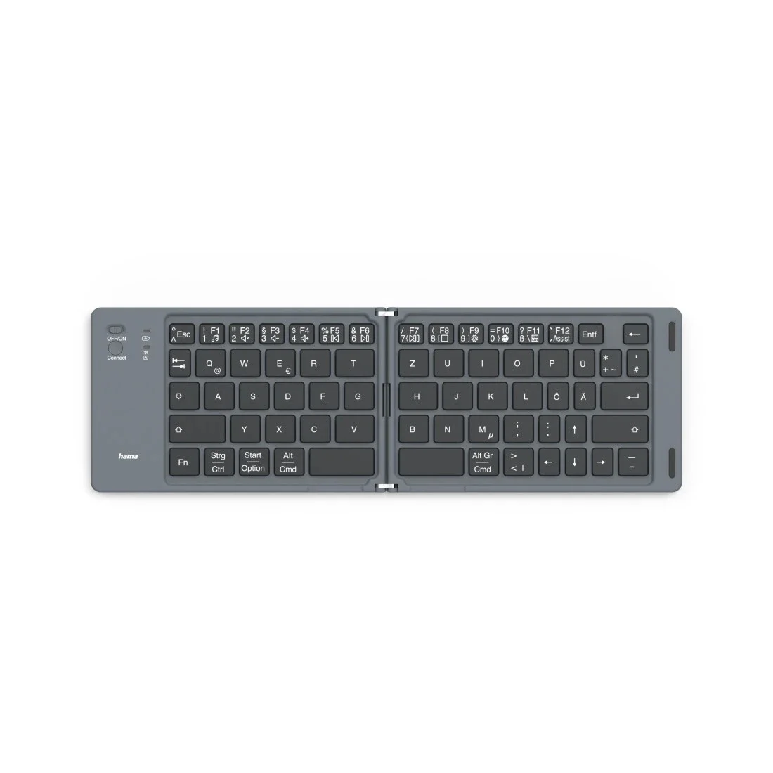 Hama Travel 450 QWERTZ Deutsch Bluetooth Schwarz, Dunkles Grau