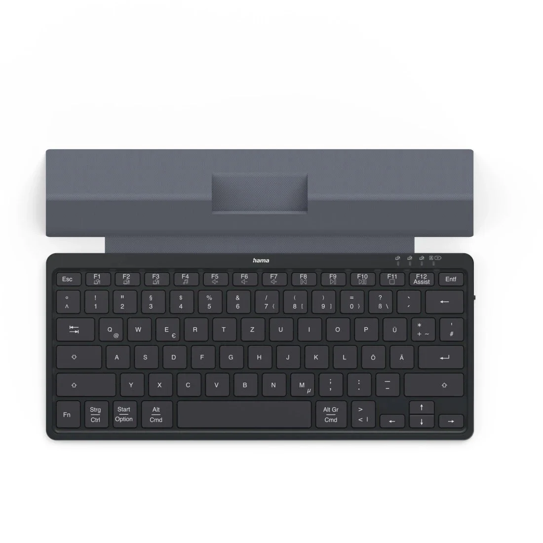 Hama Travel 600 QWERTZ Deutsch Bluetooth Schwarz, Dunkles Grau