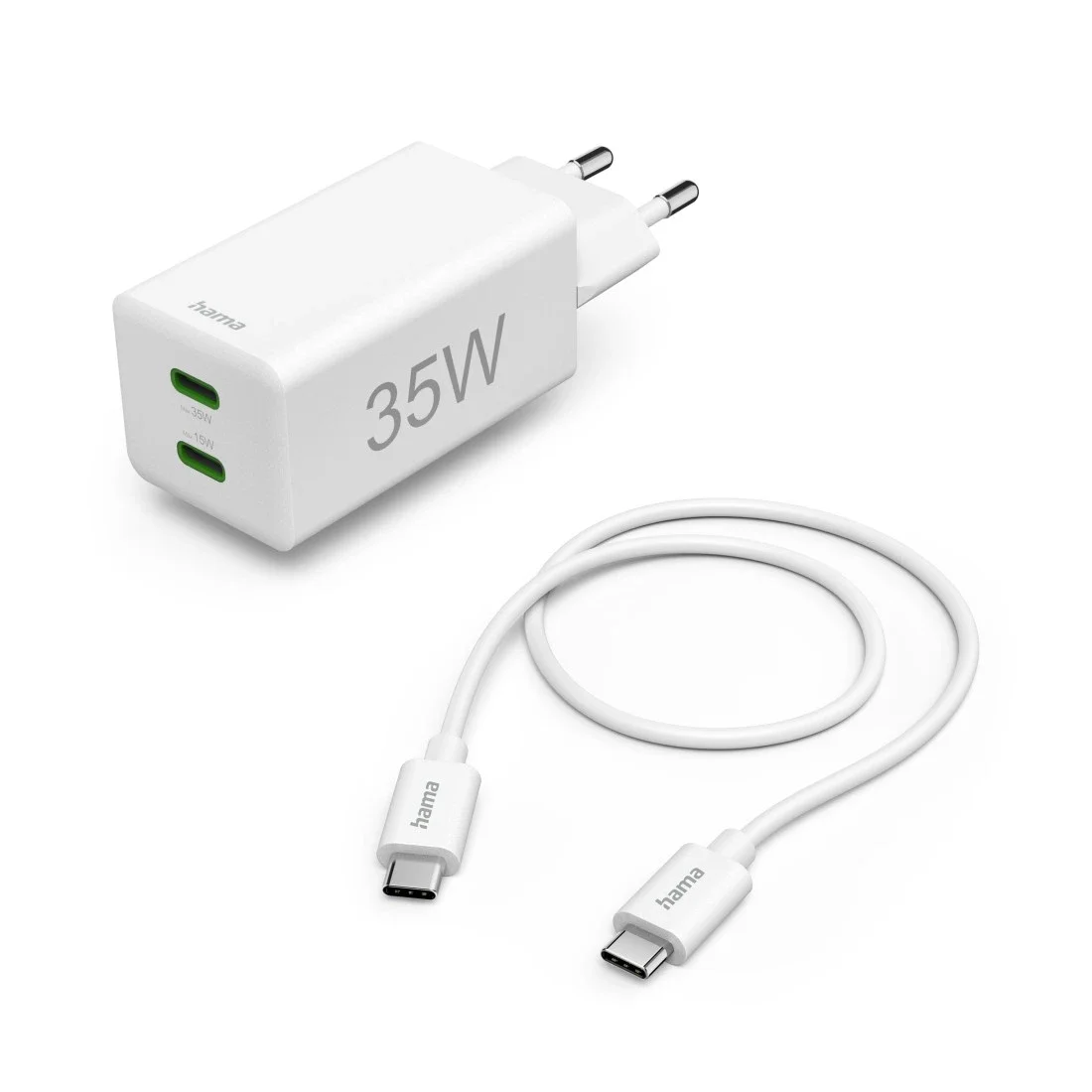 Hama 00125116 Ladegerät für Mobilgeräte Powerbank, Smartphone, Tablets Weiß AC Schnellladung Drinnen