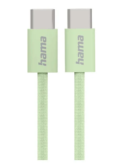 Hama Fabric USB Kabel USB 2.0 1 m USB C 0,48 Gbit/s Grün