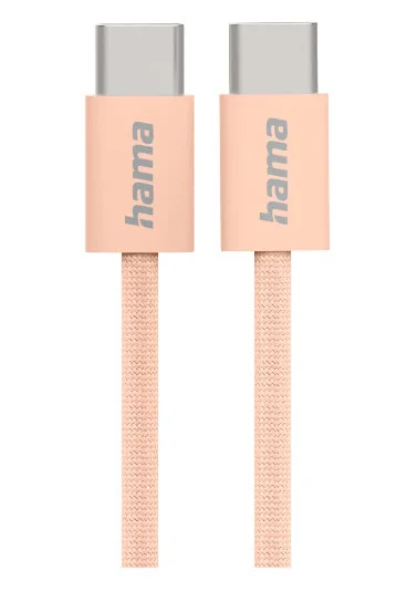 Hama Fabric USB Kabel USB 2.0 1 m USB C 0,48 Gbit/s Orange
