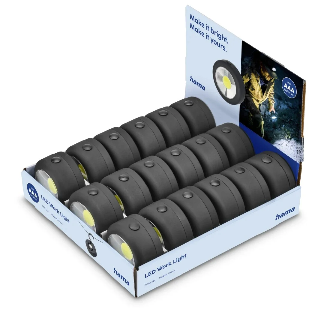 Hama W140 Schwarz Magnetische Befestigung Taschenlampe COB LED