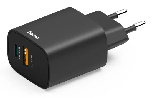 Hama 00201960 Ladegerät für Mobilgeräte Kopfhörer, Powerbank, Smartphone, Tablets Schwarz AC Schnellladung Drinnen