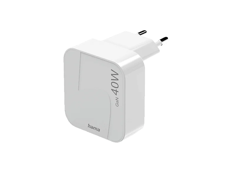 HAMA 2x USB-C 40 W Ladegerät Universell, Weiß