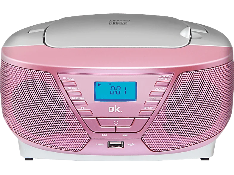 OK. ORC311 - PK Tragbarer Radiorecorder, Rosa