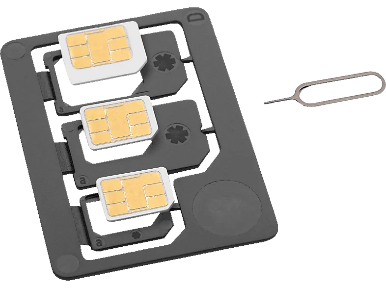 ISY ISA-1400 3-in-1 SIM-Adapter Set Schwarz