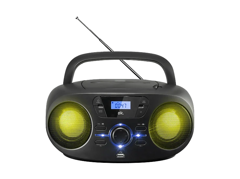 OK. ORC 333-B Tragbarer Stereo CD/MP3/USB Radiorecorder, Schwarz