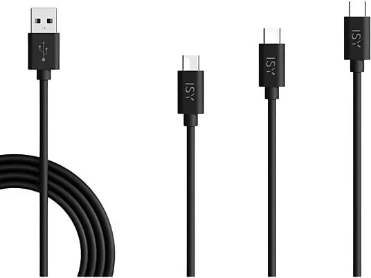 ISY IZB-543 USB Kabel 2 m USB C USB A Schwarz
