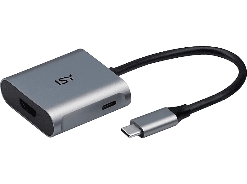 ISY IAD-1015-1 USB-C Adapter, Silber Aluminium