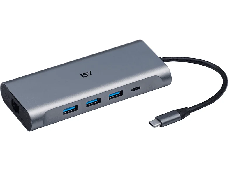ISY IAD 1025-1 USB-C 6-in-1 Multiport-Adapter, Silber Aluminium