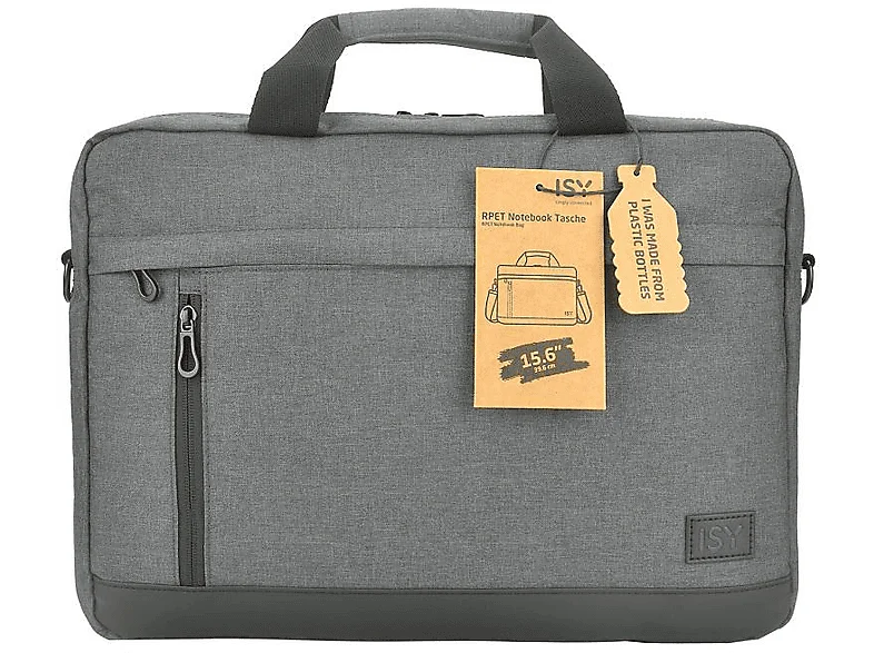 ISY INB 2156-1-GY Notebooktasche Umhängetasche für Universal recyceltes Polyethylenterephthalat, Grau