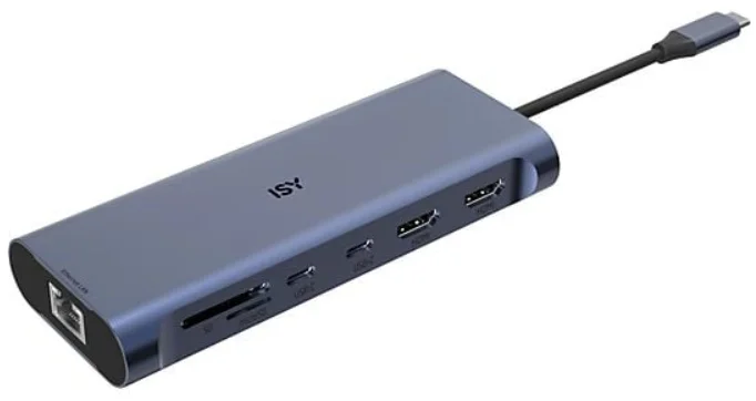 ISY IAD-1030 laptop-dockingstation & portreplikator Kabelgebunden USB 3.2 Gen 1 (3.1 Gen 1) Type-C Silber