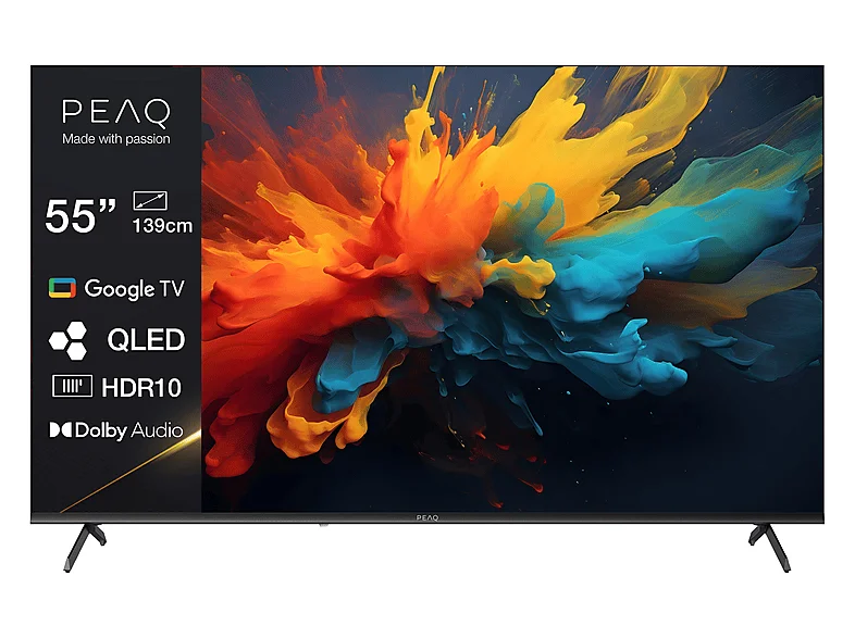 PEAQ PTV 55GQU-5025C TV (Flat, 55 Zoll / 139,0 cm, QLED 4K, SMART TV)
