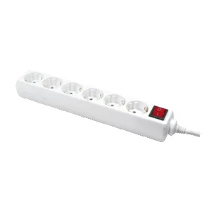 LogiLink LPS202 Verlängerungskabel 1,5 m 6 AC-Ausgänge Weiß