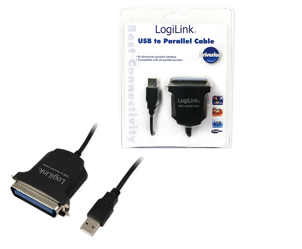 LogiLink AU0003C Paralleles Kabel Schwarz 1,5 m