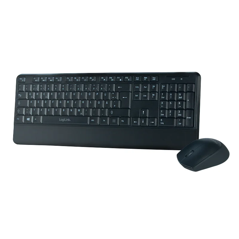 LogiLink ID0161 Tastatur Maus enthalten Universal RF Wireless QWERTZ Deutsch Schwarz