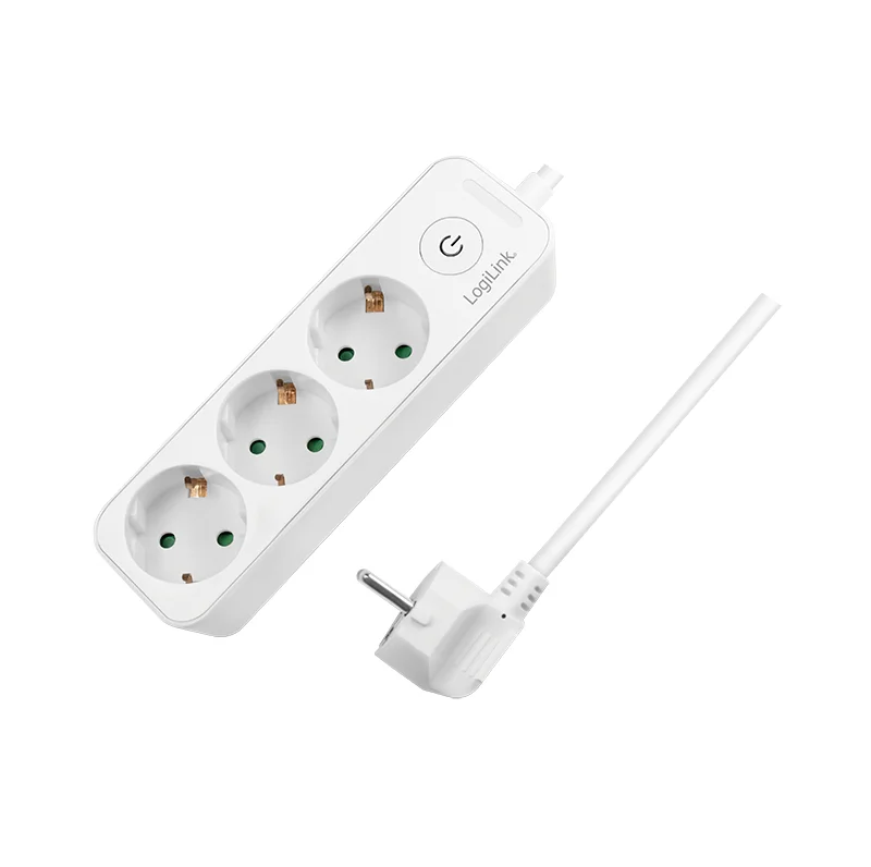 LogiLink LPS244 Verlängerungskabel 1,5 m 3 AC-Ausgänge Drinnen Weiß