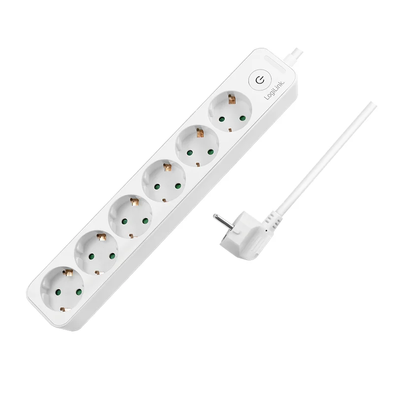 LogiLink LPS247 Verlängerungskabel 1,5 m 6 AC-Ausgänge Drinnen Weiß