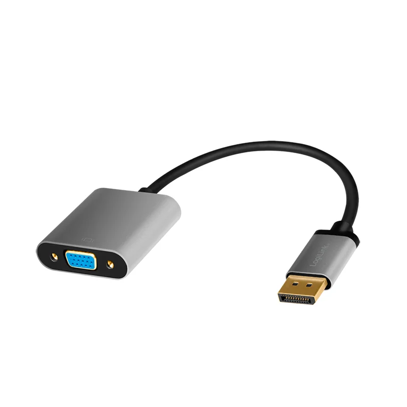 LogiLink CDA0109 Kabeladapter DisplayPort VGA Schwarz, Grau