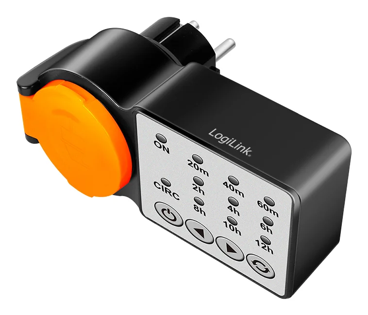 LogiLink ET0015 Elektrischer Timer Schwarz, Orange Tages-/Wochenzeitschaltuhr