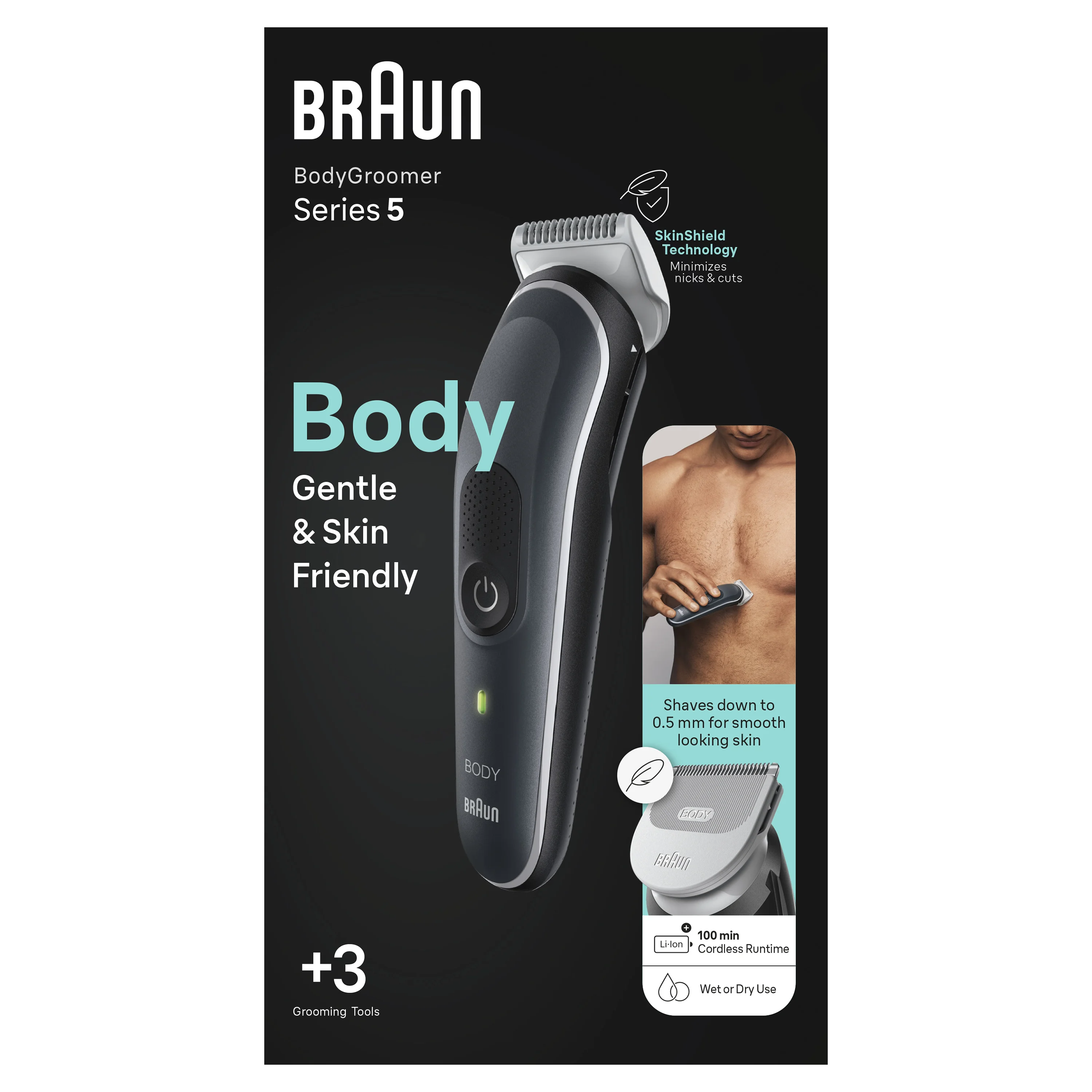Braun BodyGroomer BG5340 Schwarz, Silber