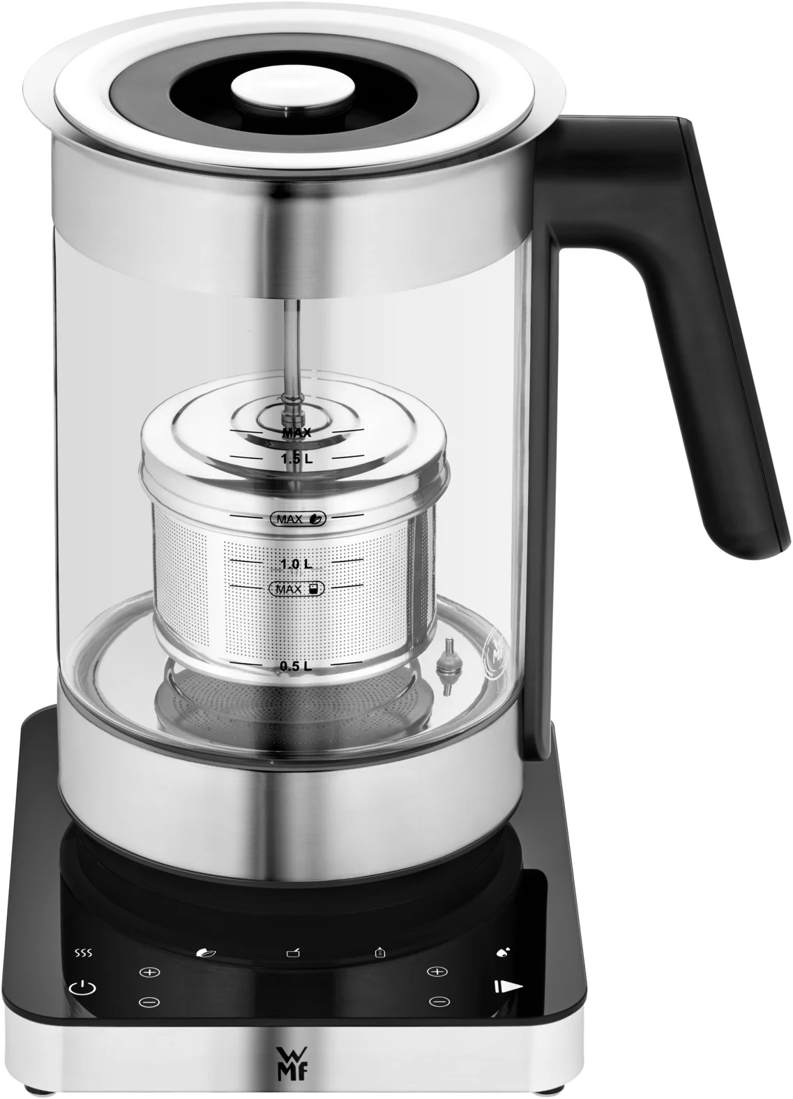 WMF Lumero 04.1326.0011 Wasserkocher 1,6 l 3000 W Edelstahl, Transparent