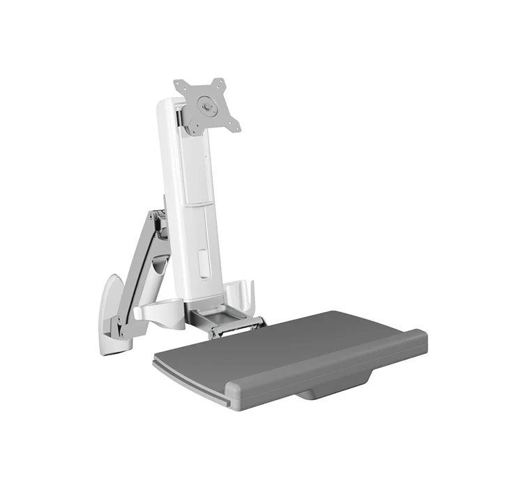 ICY BOX IB-MS600-W, "Sit-Stand-Workstation" mit Wandhalterung für einen Monitor bis zu 24" (61 cm)