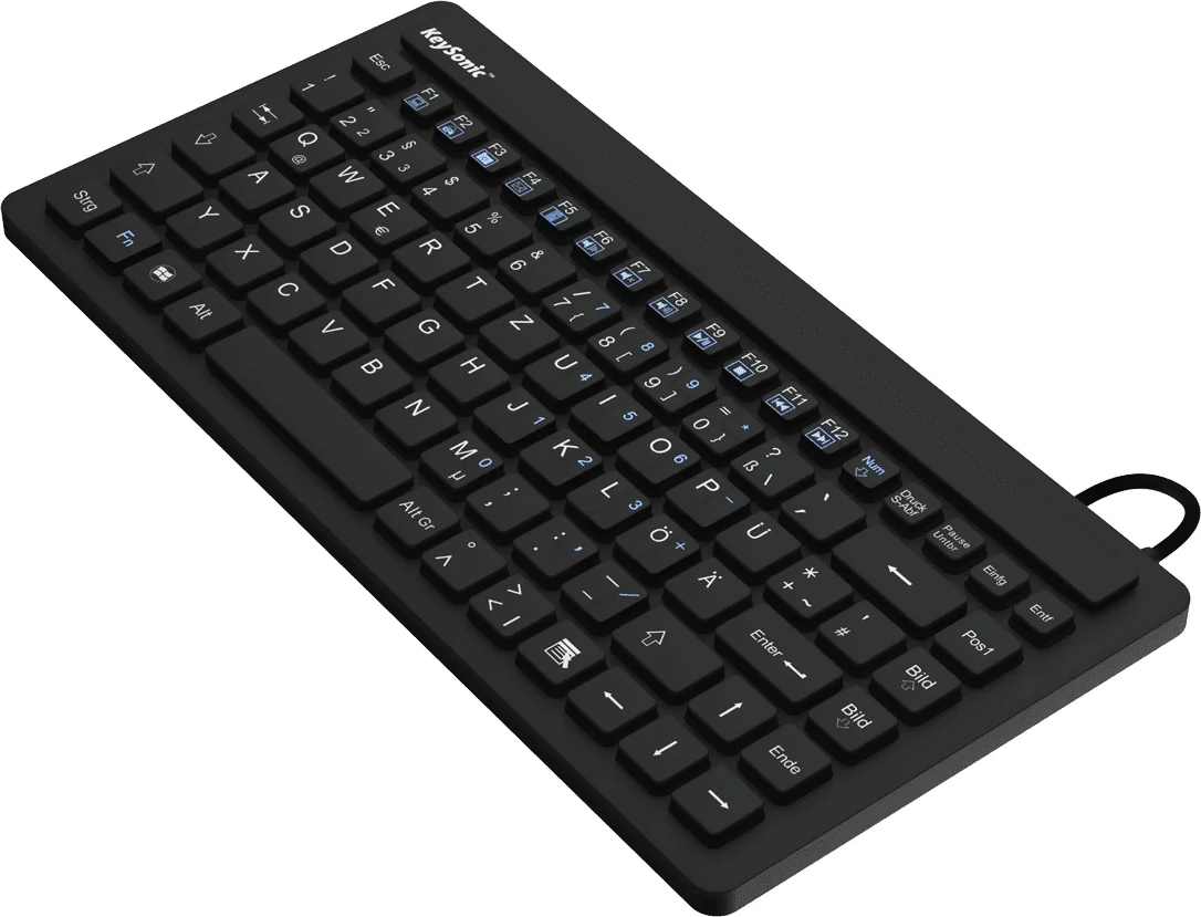KeySonic KSK-3230IN (US) Mini-Industrie Tastatur, USB, schwarz, wasserdicht IP68