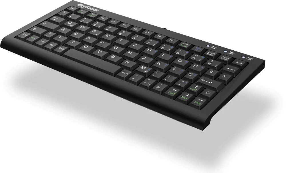 KeySonic ACK-3401U (UK) Super-Mini-Tastatur, SoftSkin, USB, schwarz
