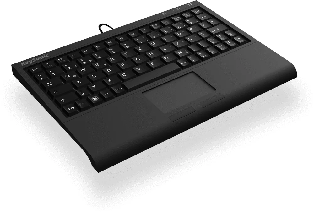 KeySonic ACK-3410 (ESP) Super-Mini Tastatur, Smart-Touchpad, USB, schwarz